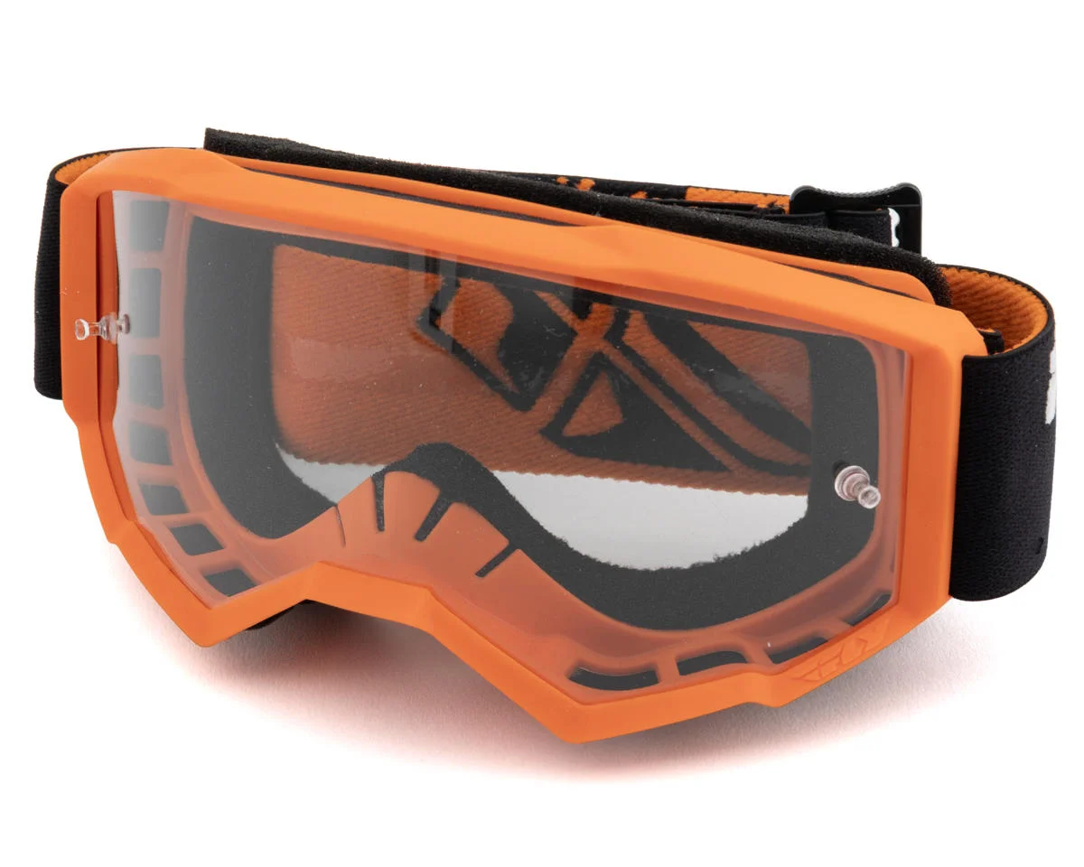 Fly Racing Youth Focus Goggle (Black/Orange) (Clear Lens)